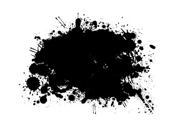 Splatter Paint Texture . Black Spray Blot of Ink. Place illustration Over any Object to Create Grungy Effect . hand drawn. Not AI, Vector