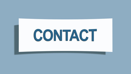 Contact. A card isolated on blue background.