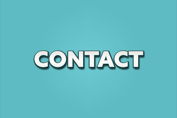 Contact. A Illustration with white text isolated on light green background.