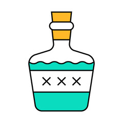 alcoholic drink bottle line icon vector. alcoholic drink bottle sign. isolated symbol illustration