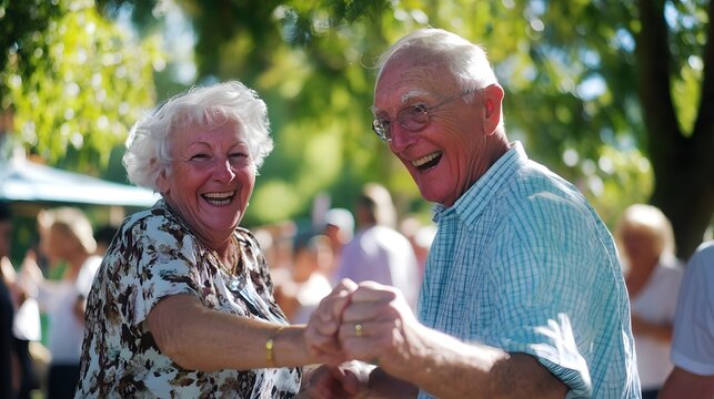 Senior community events like fairs and picnics, tailored for older adults, highlighting the vibrancy and joy of activities that enrich seniors' lives