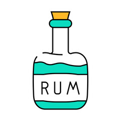 rum drink bottle pirate line icon vector. rum drink bottle pirate sign. isolated symbol illustration