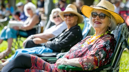 Senior community events like fairs and picnics, tailored for older adults, highlighting the vibrancy and joy of activities that enrich seniors' lives