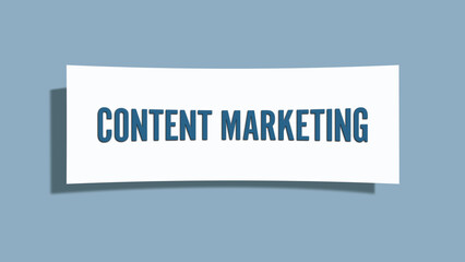 Content Marketing. A card isolated on blue background.