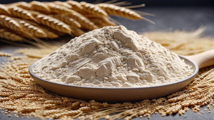 Organic wheat flour, delivering natural flavor and texture for healthy and delicious baking, Generative AI