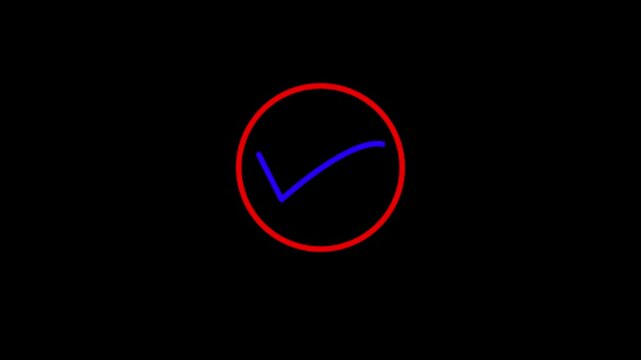 Check mark blue and circel red color animetion.