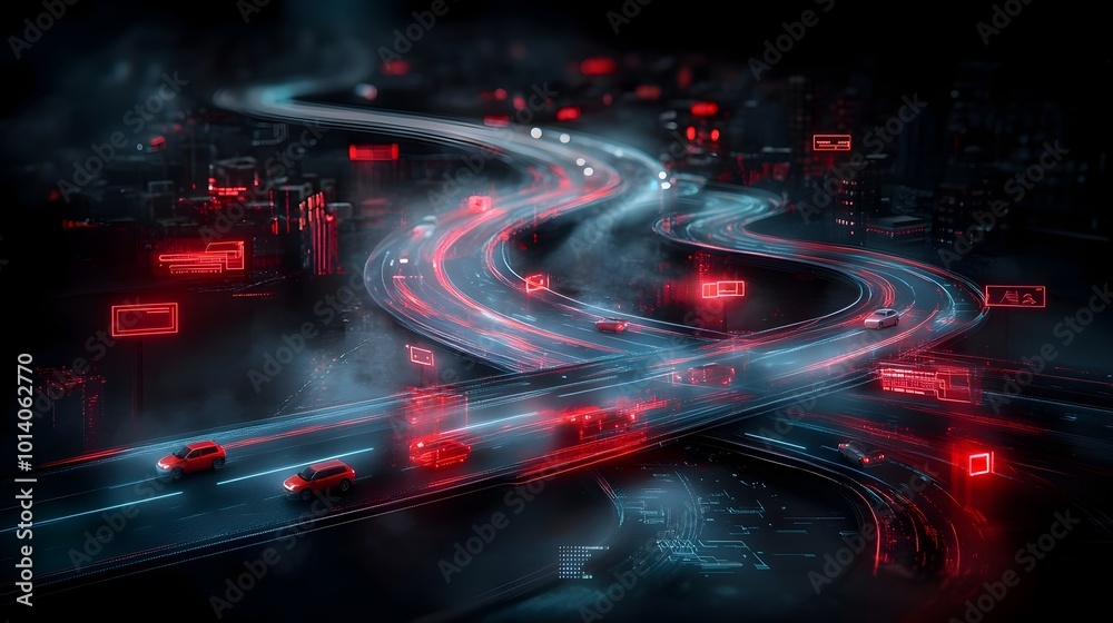 Poster interpretation of the fluid movement and seamless connectivity within a smart urban transportation s