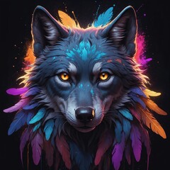 Fototapeta premium Wolf Nebulosa Galaxy Design Image