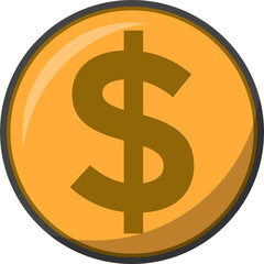 Golden dollar sign icon