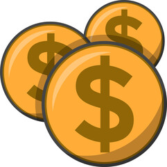 Multiple dollar sign icon
