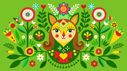 Fototapeta premium Scandinavian folk art