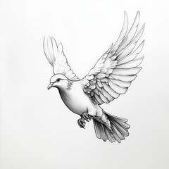 Obraz premium bird, vector, wing, eagle, illustration, flying, wings, feather, animal, dove, silhouette, pigeon, angel, tattoo, design, nature, fly, art, black, symbol, birds, peace, tribal, freedom, love