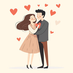 A couple love concept illustration