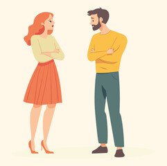 A man talking to his girlfriend illustration
