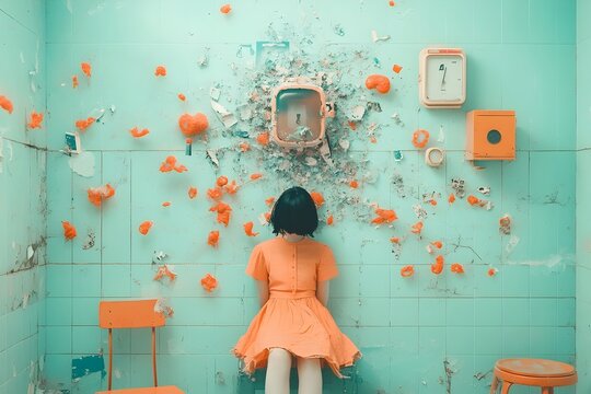 Fragmented Perceptions A Woman s Warped Reality in a Psychiatric Ward  Dynamic angles low key lighting and expressionist style create a disorienting psychedelic atmosphere