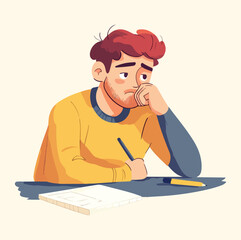 A depressed man illustration