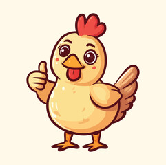 A chicken doing thumbs up illustration