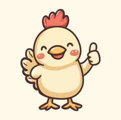 A chicken doing thumbs up illustration