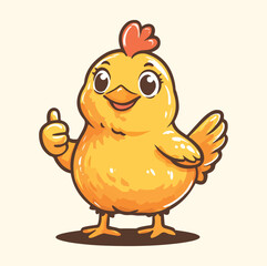 A chicken doing thumbs up illustration