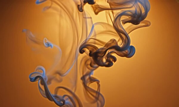 Smoky grey tendrils on a warm terracotta background. Video