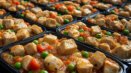 This meal prep session features an array of delicious chicken and vegetable dishes, perfect for quick and healthy weeknight dinners. Enjoy organized, nutritious meals for the week ahead.