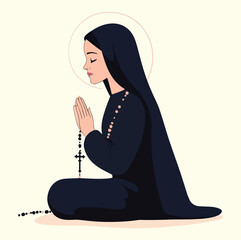 A christian women praying in crutch