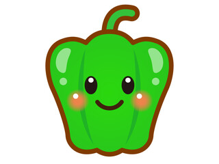 シンプルでかわいいピーマンのイラスト素材