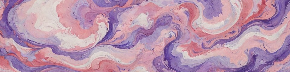 Fototapeta premium A delicate marbled paper artwork in pastel purples and pinks, with intricate swirling patterns that evoke a sense of elegance and sophistication, Generative AI