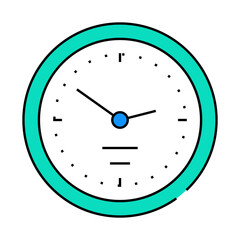 wall clock line icon vector. wall clock sign. isolated symbol illustration