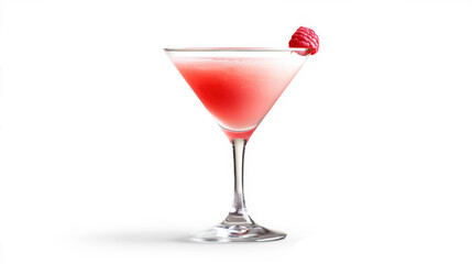 Refreshing Raspberry Cocktail Close-Up on a Transparent Background