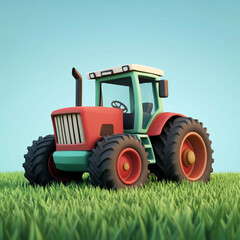 Obraz premium 3D Farm Equipment Icon: Agricultural Machinery Tool Illustration Logo