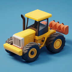 Obraz premium 3D Farm Equipment Icon: Agricultural Machinery Tool Illustration Logo