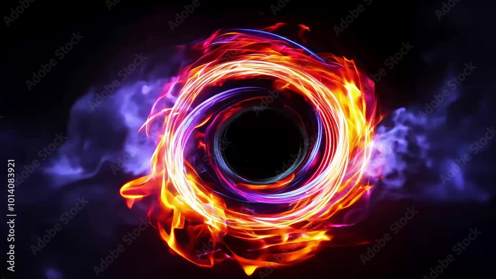 Sticker abstract plasma ring animation iridescent multicolored particles evokesense magic energy inseamless 