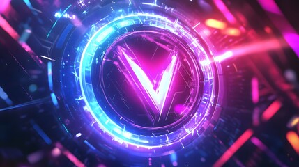 Versus logo with holographic background featuring lightning and flashes, ideal for cyber sport tournament screens