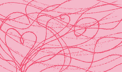 Abstract pink background with lines and magenta colored paint drips and splatters.