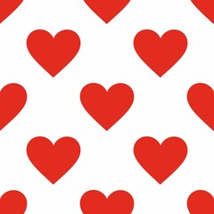Big Hearts Red Pattern with White Background