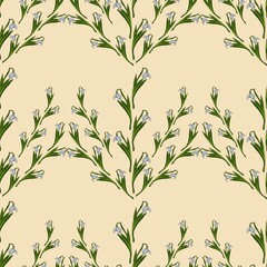 Snowdrops Tree Design Pattern with Light Yellow Background