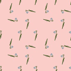 Small Snowdrops Chaotic Pattern with Light Pink Background