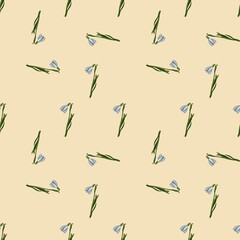 Small Snowdrops Chaotic Pattern with Light Yellow Background