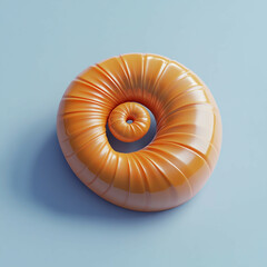 Obraz premium 3D Nautilus Shell Icon: Marine and Spiral Shell Illustration Logo