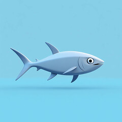 Obraz premium 3D Pelagic Fish Icon: Marine and Open Water Creature Illustration Logo