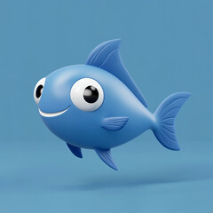 3D Pelagic Fish Icon: Marine and Open Water Creature Illustration Logo