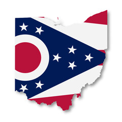 Ohio State Flag Map Illustration