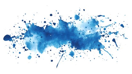Watercolor stain with blue paint splatter, featuring a vibrant, abstract design with dynamic splatter effects