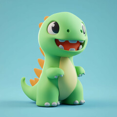 Fototapeta premium 3D Toy Dinosaur Icon: Children's Play and Prehistoric Fun Illustration Logo