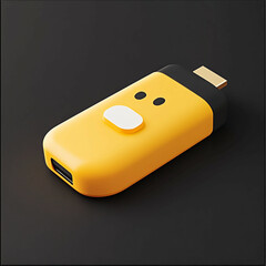 3D USB Drive Icon: Portable Data Storage Device Illustration Logo