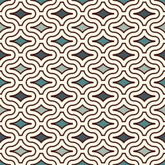 Paseo abstract ornament. Oriental traditional pattern. Maroccan mosaic tiles. Repeated geometric figures wallpaper. Arabesque digital paper, textile print. Seamless surface design. Vector illustration