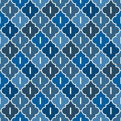 Fototapeta premium Oriental traditional pattern. Ogee ornament. Repeated maroccan crosses mosaic tiles. Lantern shapes motif. Tracery window wallpaper. Arabesque digital paper, textile print. Seamless surface design