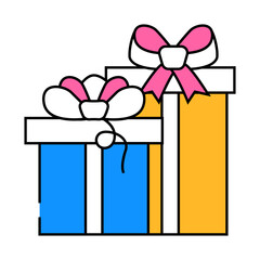 christmas gift boxes line icon vector. christmas gift boxes sign. isolated symbol illustration