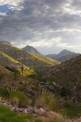 Destination scenic of Catalina Mountain range from Mt. Lemmon viewpoint along Catalina Highway in Tucson, Arizona